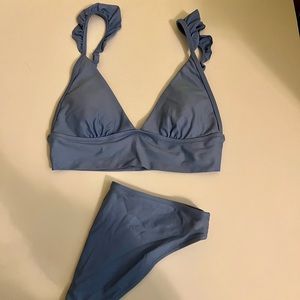 Aerie blue bikini top and bottom